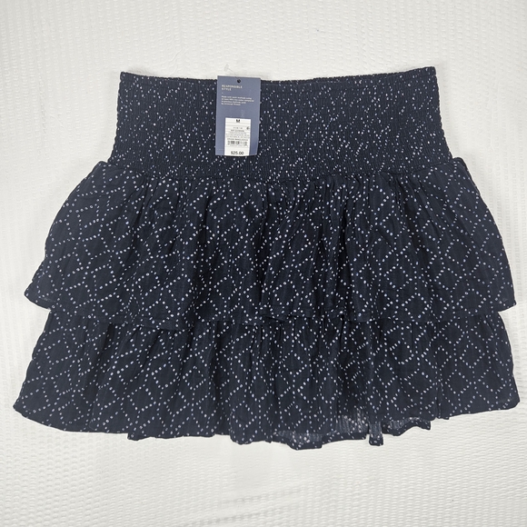 Universal Thread Dresses & Skirts - Universal Thread Smocked Waist Tiered Mini Skirt Navy Blue Boho Cotton Size M